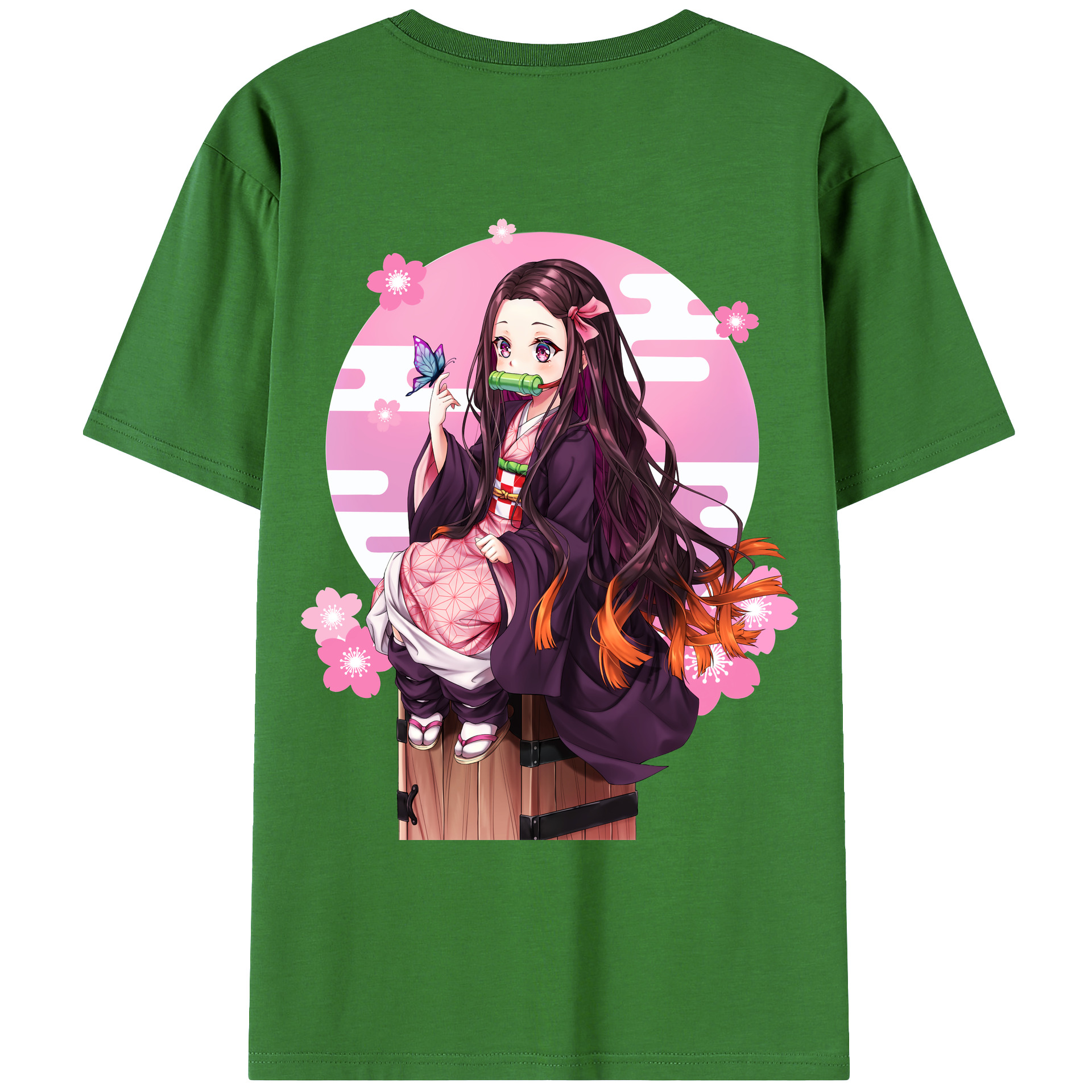 （画像用） 鬼滅の刃（きめつのやいば）竈門 禰󠄀豆子／かまど ねずこ Kamado Nezuko レディース半袖Tシャツ(バックプリント)
